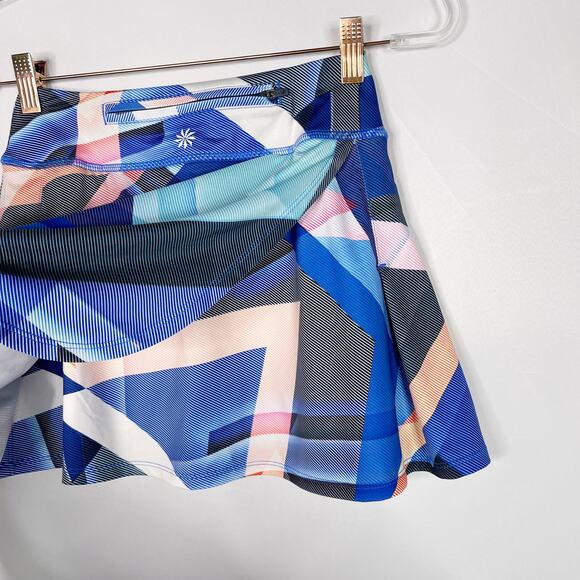 Athleta XXSmall Blue Electric Geo Sport Speed Skort Skirt Athletic Liner Active - Picture 7 of 11